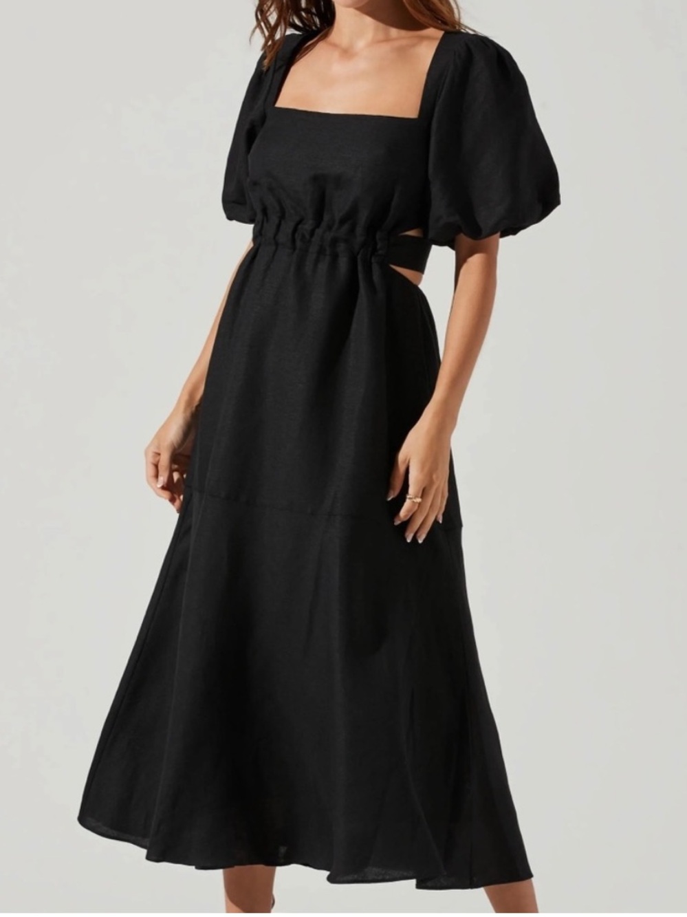 ASTR the Label Angeles puff sleeve cut out detail dress